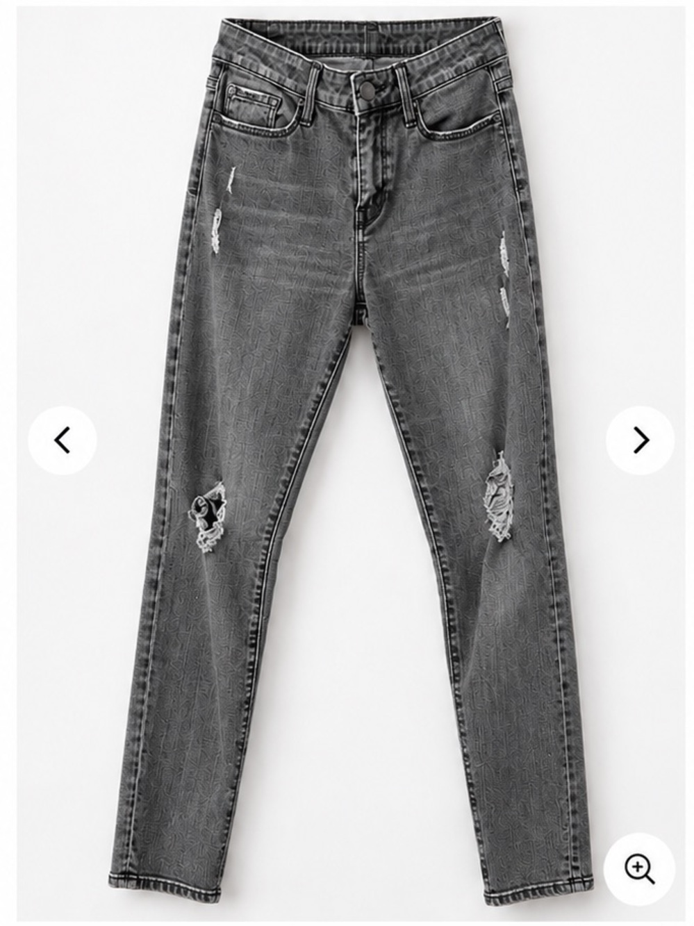 Vince Grey Wash Distressed Skinny Jeans